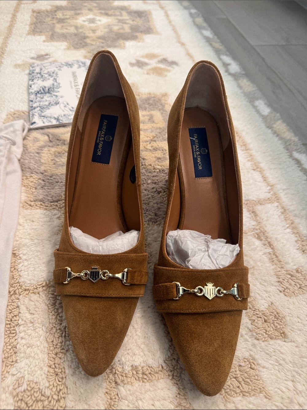 Fairfax & Favor Chantilly Heel Tan Suede